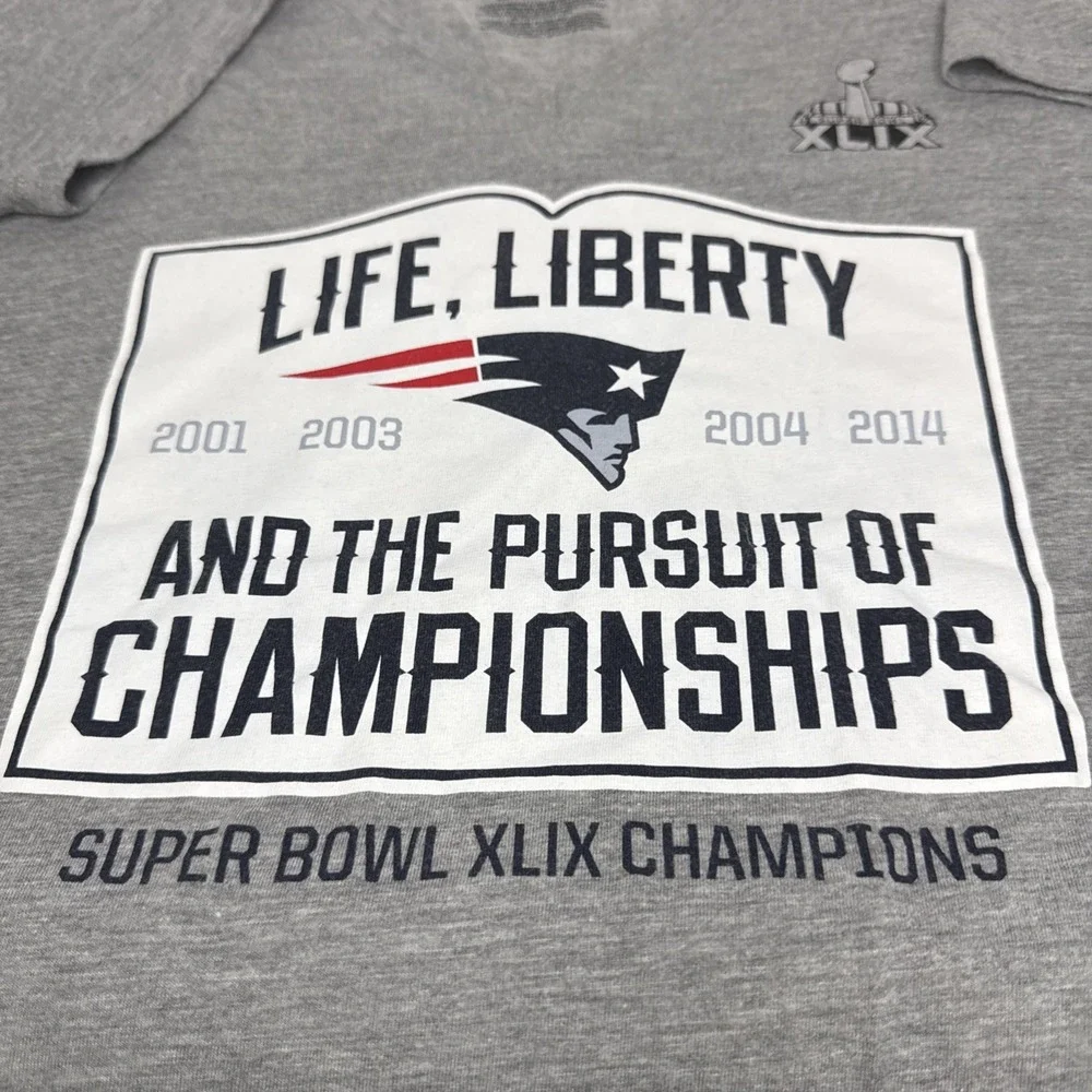 New‎ England Patriots Nike Super Bowl XLIX Champions T-shirt Women's Large Grey